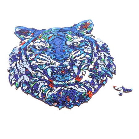Puzzle "Colorful Blue Tiger"-1