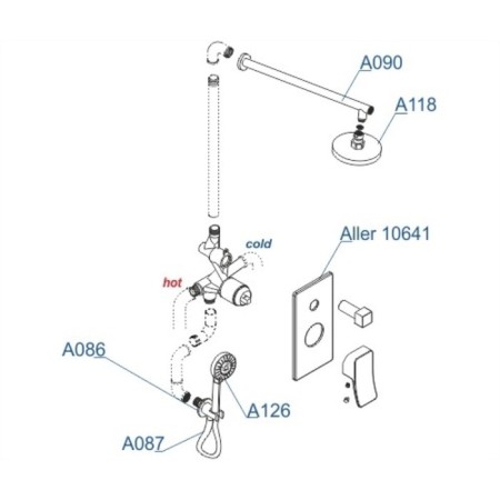 The shower system wasserkraft a16190, built -in, tropical shower, shower, chromium-2