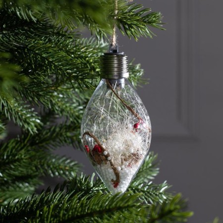 Fir -tree ball "Snow threads", batteries, 5 LED, glow warm white-1