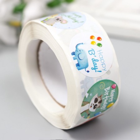 Stick Paper "Beast. Holiday" d = 2.5 cm 500 pcs in a roll 3x6.5x6.5 cm-1