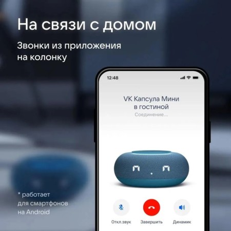 Smart column VK capsule mini (MRC02BL), voice assistant Maroussia, 5W, Wi-Fi, BT4.2, blue-8