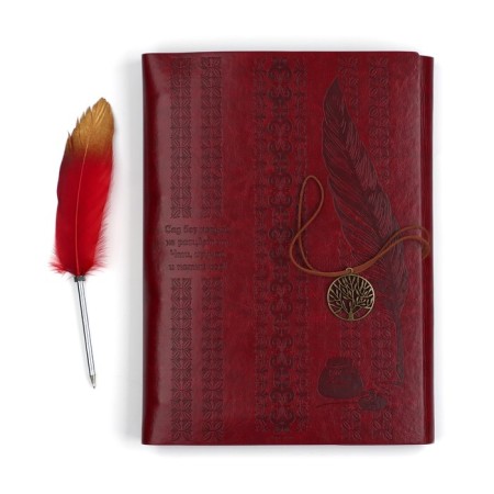 The genealogy book "Our family", with a pen, 65 sheets, Bordeaux, 35 x 25 cm-2