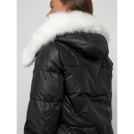 Coat insulated winter female, size 46, black color-12