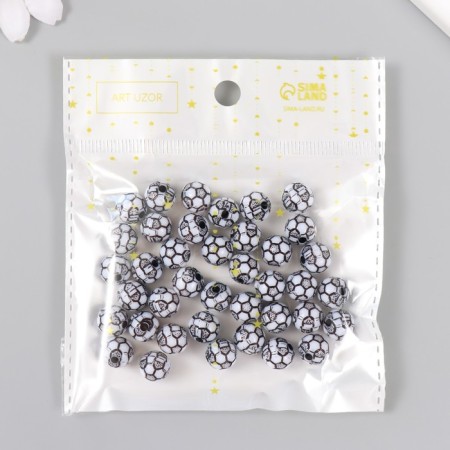 Beads for creativity plastic "football" d = 1 cm set 20 g-2