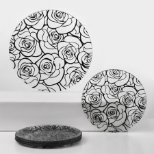 A set of glass plates of the Dolyana Michelle, 7 objects, black color