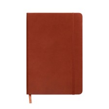 Leduced Diary A5, 140l, Cage, leatherette, elastic band, black cut, brown