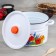 Cylindrical pan “Tulip May”, 8 l, with a button, induction, color white