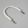 Handle for a bag, pearl beads, d = 12/14/16 mm, 39 cm, white/silver color