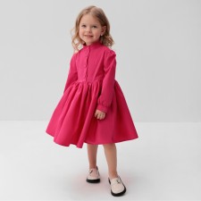 Dress for Girls Minaku: Cotton Collection Fuchsia Color, Height 122