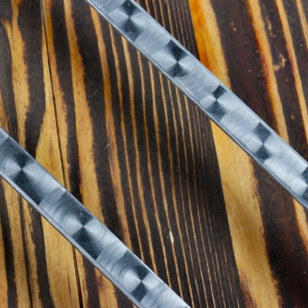 Double fork-Shampur with a wooden handle, with a pattern, 50cm-1