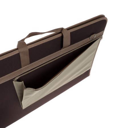 Folder for drawings and drawings A2, 640 x 450 x 30 mm, with handles, textile, estado, with pocket, brown/beige-6