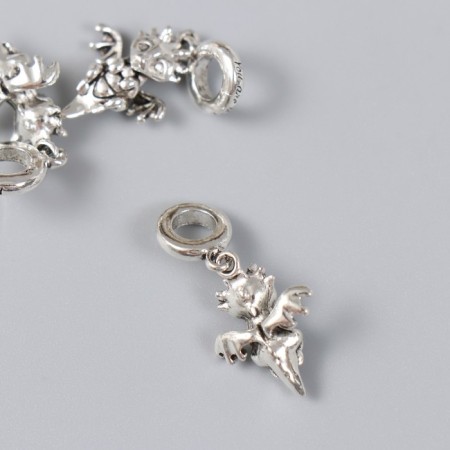 Bale with a suspension metal for creativity "Dragon" silver 1x2.2 cm-1