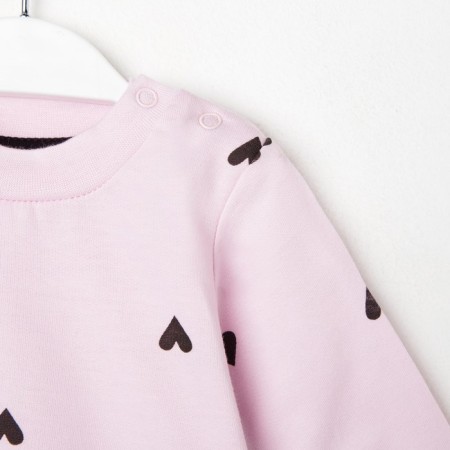 Set: jumper and pants crumb I am “hearts”, pink/gray color, height 62-68 cm-3