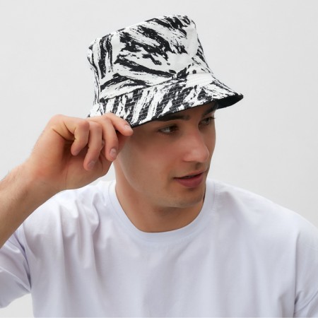 Panama "Tie-Dye" minku black and white color, rr 56-58-3