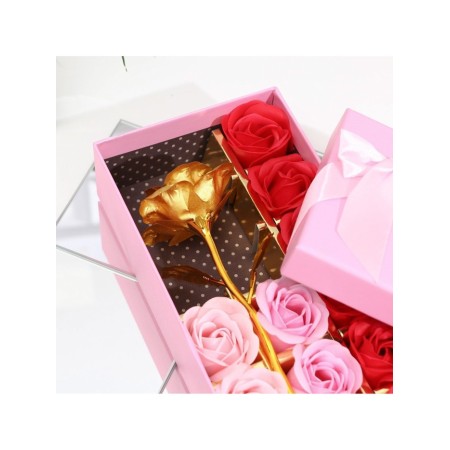 Soap roses of colored shades and a gold rose, set-11