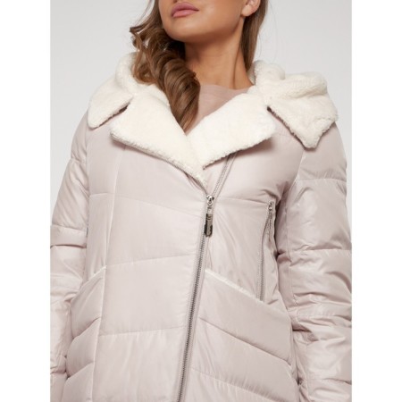 Coat insulated winter female, size 50, beige color-19