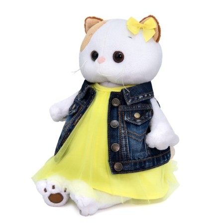 Soft toy "Lee-Lee in jeans vest and yellow dress", 27 cm-5