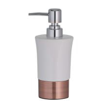 Axentia Riga dispenser for liquid soap from white ceramics Ø 8 cm height 18 cm, volume 350 ml