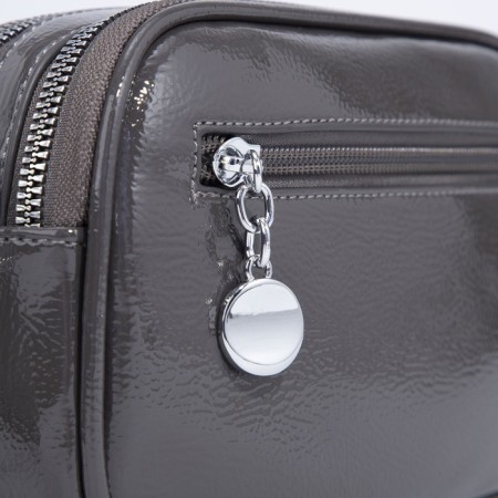 Bag Cross-Bodi with a zipper, gray color-4