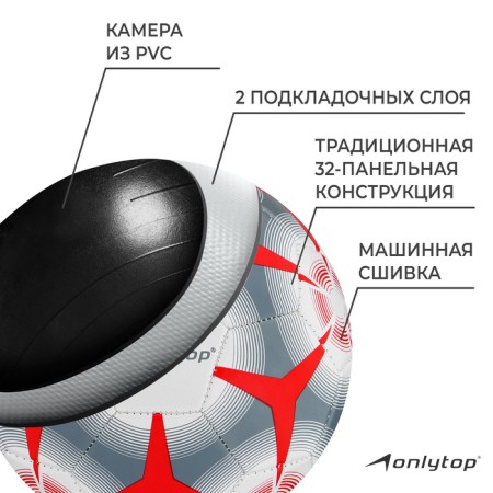 Ball football onlytop, PVC, machine stitching, 32 panels, p. 5-2