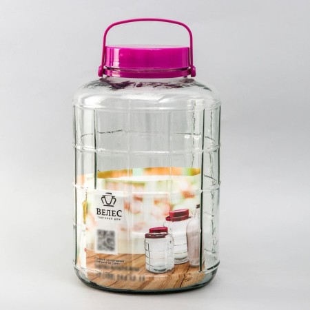 Glass jar, with a hole for a water plant, 16 liters-6