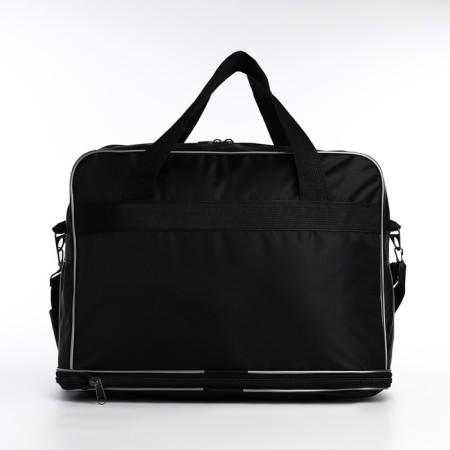 Road bag with lightning, with an increase, external pocket, long belt, black color-2