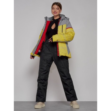 Ski jacket female winter, size 48, yellow color-5