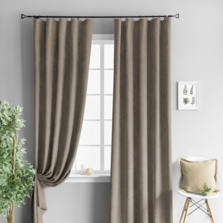 Set of curtains "Tina", size 2x200x270 cm, dark beige color