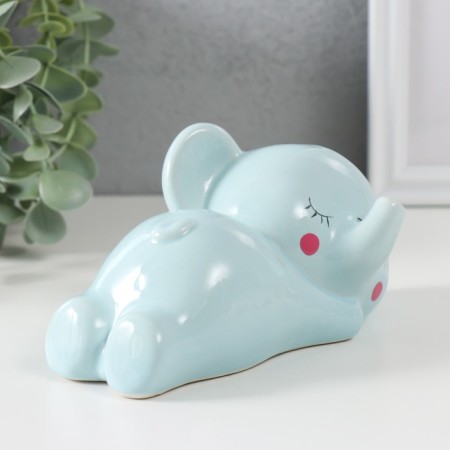 Piggy bank Ceramics "Sleeping Blue Elephant" 16x8x7.5 cm-1