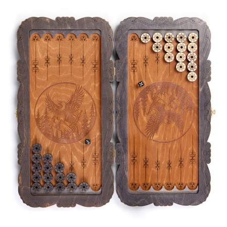 NARDA "Eagle", carved, wooden board 45 x 45 cm-2