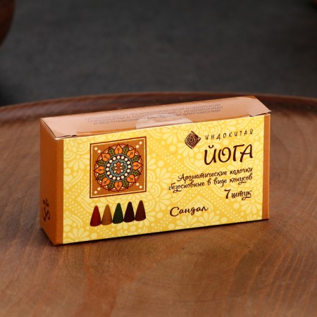 Incense conical "Sandal", 7 cones in packaging-1