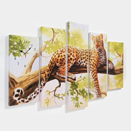 Watch wall, modular, series: animal world, "leopard", 80x140 cm-1