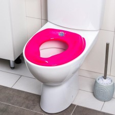 The seat for the toilet, the color is pink