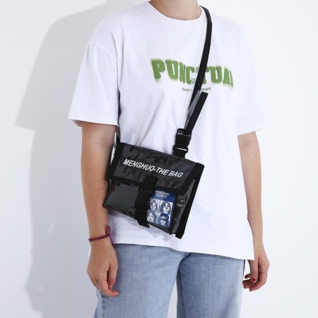 Youth bag with zipper, black color-2