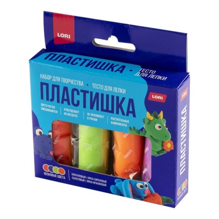 Plashka modeling dough, neon 4 centers. 30 gr-3