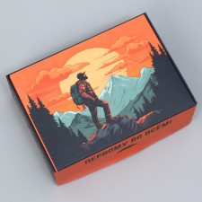 Gift folding box, packaging, “First in everything!”, 14 x 10 x 5 cm