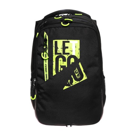 Youth backpack 42 x 31 x 22 cm, Grizzly, ergonomic back, laptop compartment, black/green-1