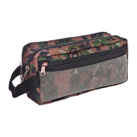 The mild "Millitari" pencil case, 3 departments, 90 x 215 x 80 mm, with a pen, mix-4
