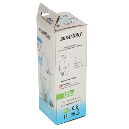Smartbuy, E14, C37, 5 W, 4000 K, daylight white light lamp-1