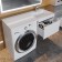Tumbling for the washing machine Uperwood Magenta, 50 cm, suspended, white/graphite, drawer 10666