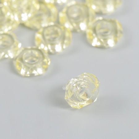 Beads for creativity plastic "Gaika" set 20 pcs yellow 1.3x1.3x0.5 cm-1