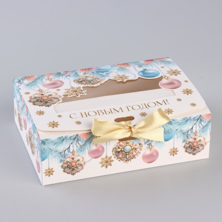 New Year's folding box "New Year's balls" 16.5 x 12.5 x 5 cm, New Year-1