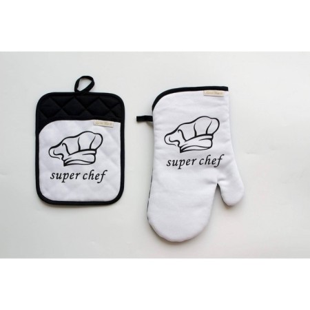 Kitchen CHEF: take, mittens, towel 38x63 cm, black color black