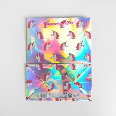Gift holographic package, packaging, “unicorn”, 18 x 23 x 10 cm-3