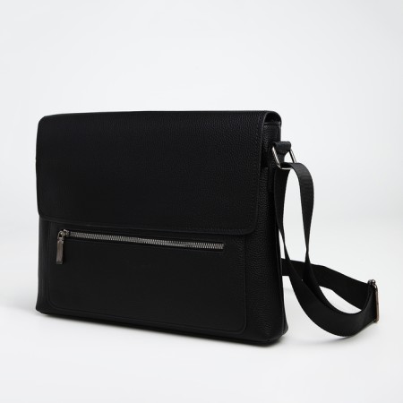 Male Business Bag, Textura, 3 external pockets, black color-2