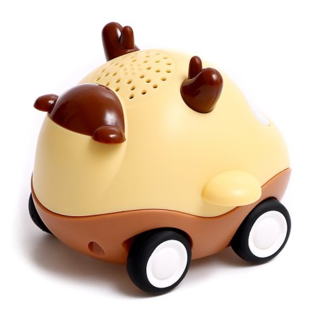 The inertial car "Cute deer", light, sound, beige color-3
