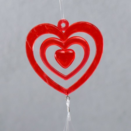 Wind Music Plastic "Heart" mix 4 tubes 10*1 cm 2 figures h = 52 cm-1