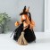 Interior doll "Witch in a black dress with a broom" 7x11.5x22 cm