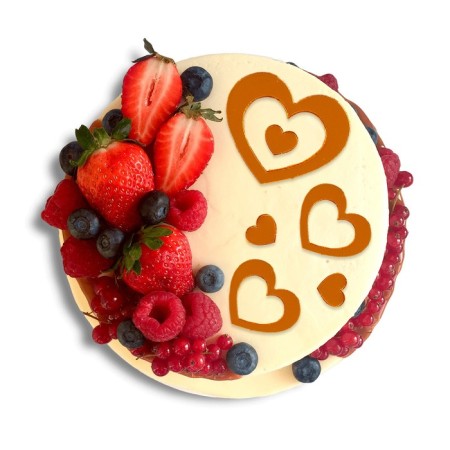 Decoration for the cake "Classic hearts", color gold