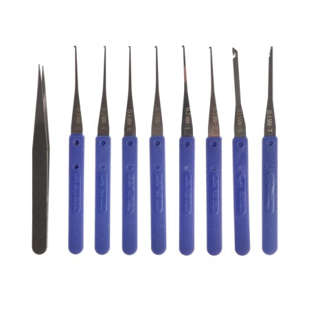 Key for repairing car locks, set of 9 items